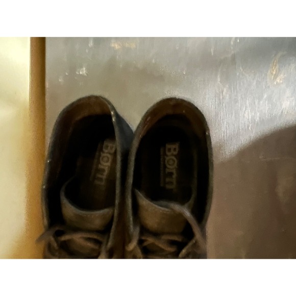 Born Booties Sz 7 Womens Calluna Black Suede Leather Lace up - Picture 2 of 7